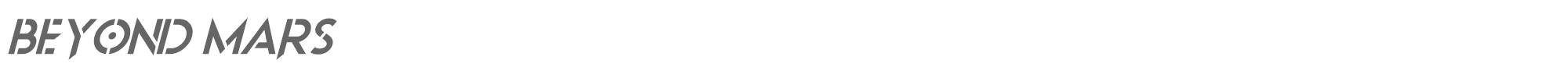 Sample characters Beyond Mars Font